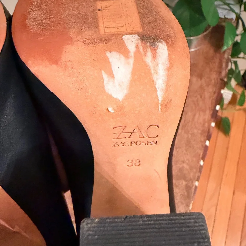 Zac Zac Posen Pumps Size 38 Black Leather Dark Academia Corporate Goth Designer